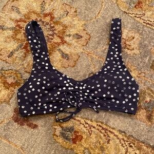 ⭐️ ROXY ⭐️ navy + white faded polka dots swim top, SMALL
